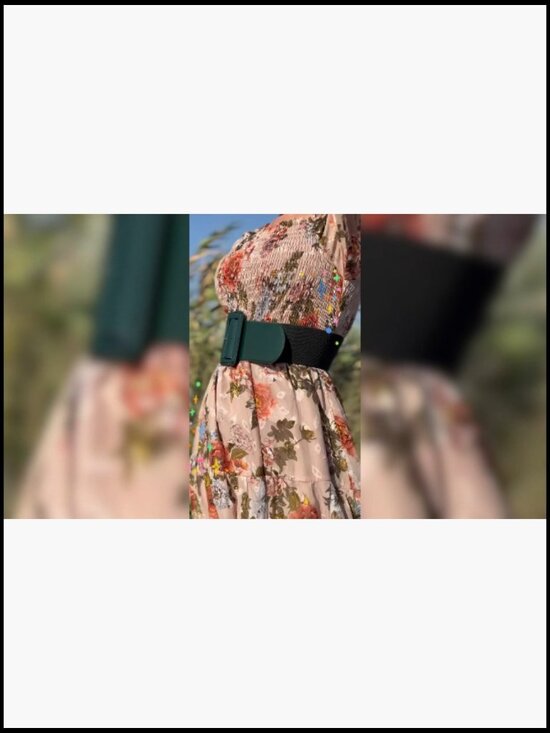 Stretchy 3 Inch Wide Elastic Waist Belt with Chunky Buckle main image 4